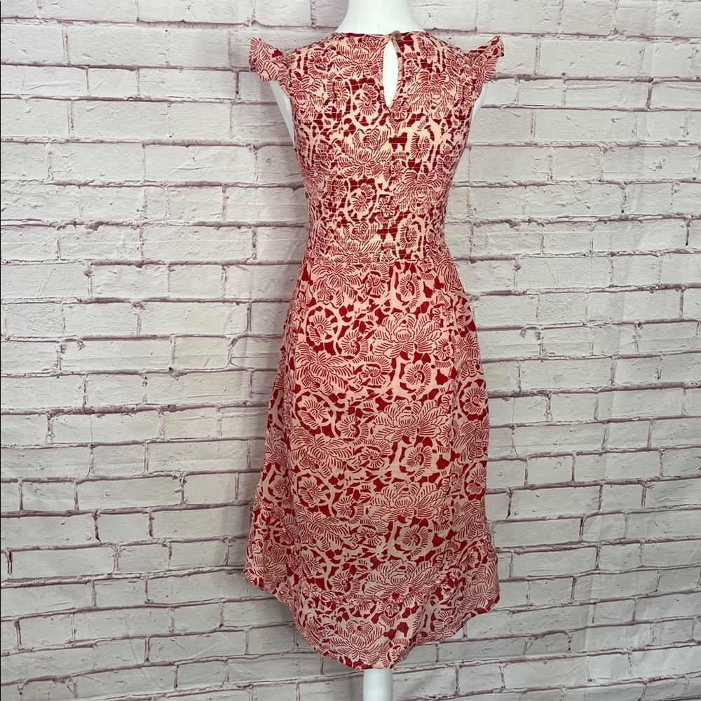 Banjanan Floral Smocked Ruffle Shoulder Midi Dress EUC Small - Picture 7 of 11